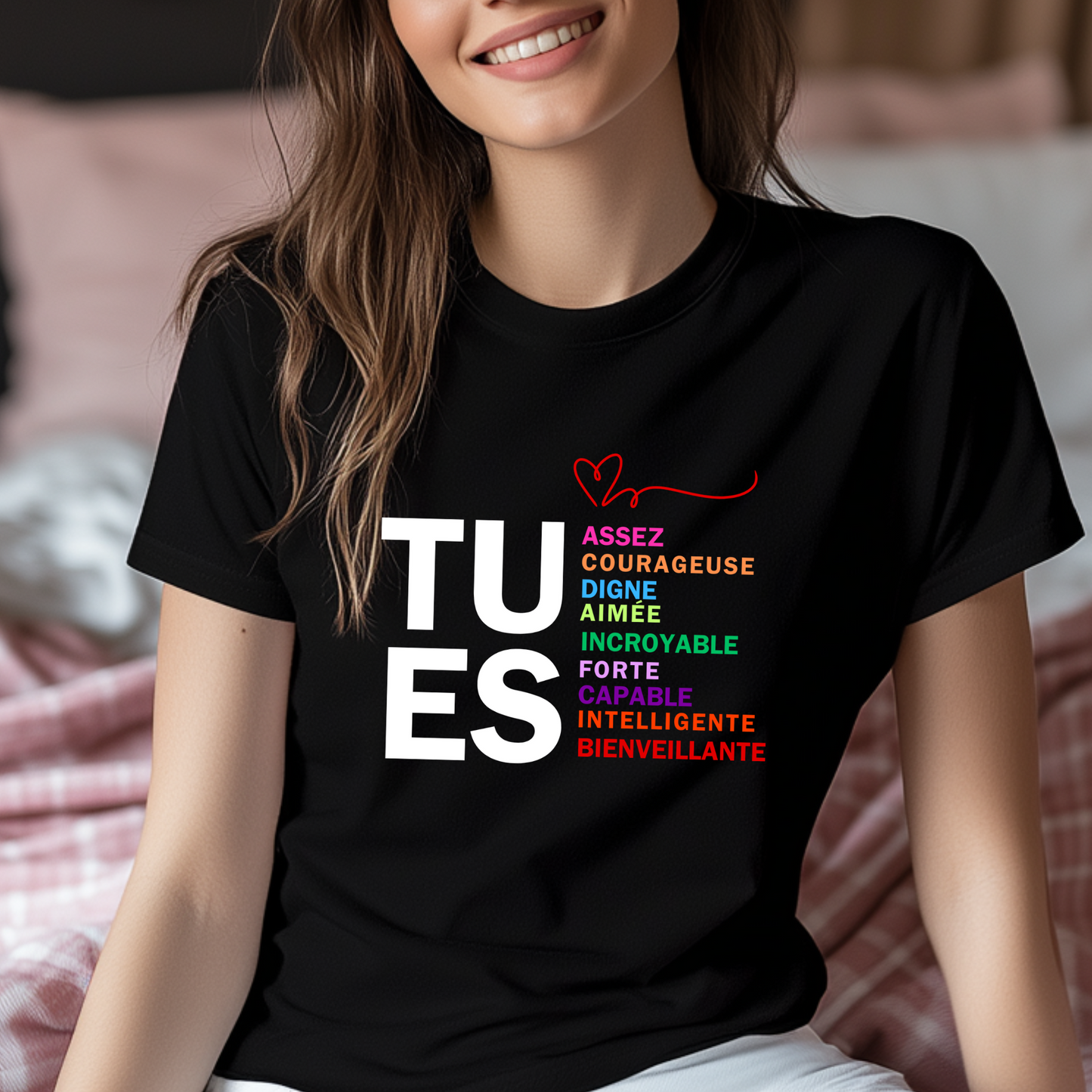 TU ES - Un T-shirt Inspirant pour Rappeler Votre Force Intérieure" T-shirt Décontracté pour Femme
