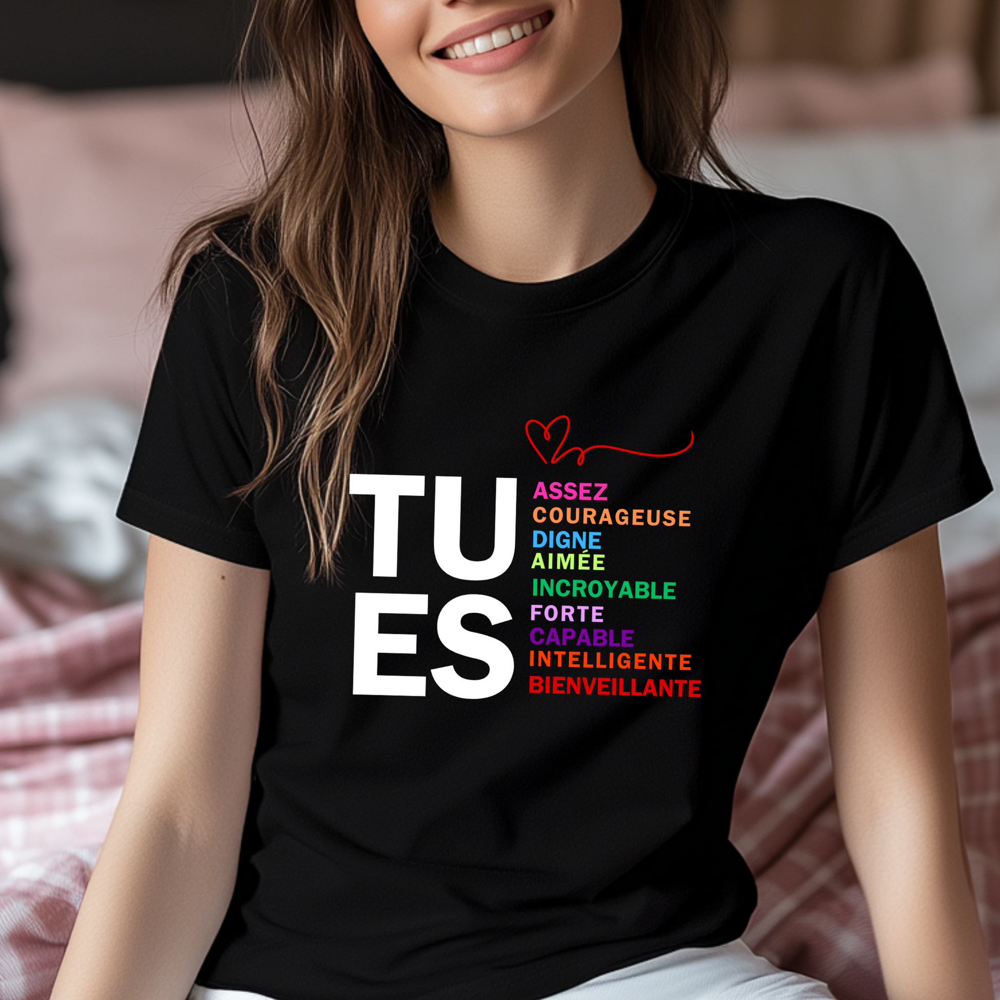 TU ES - Un T-shirt Inspirant pour Rappeler Votre Force Intérieure" T-shirt Décontracté pour Femme