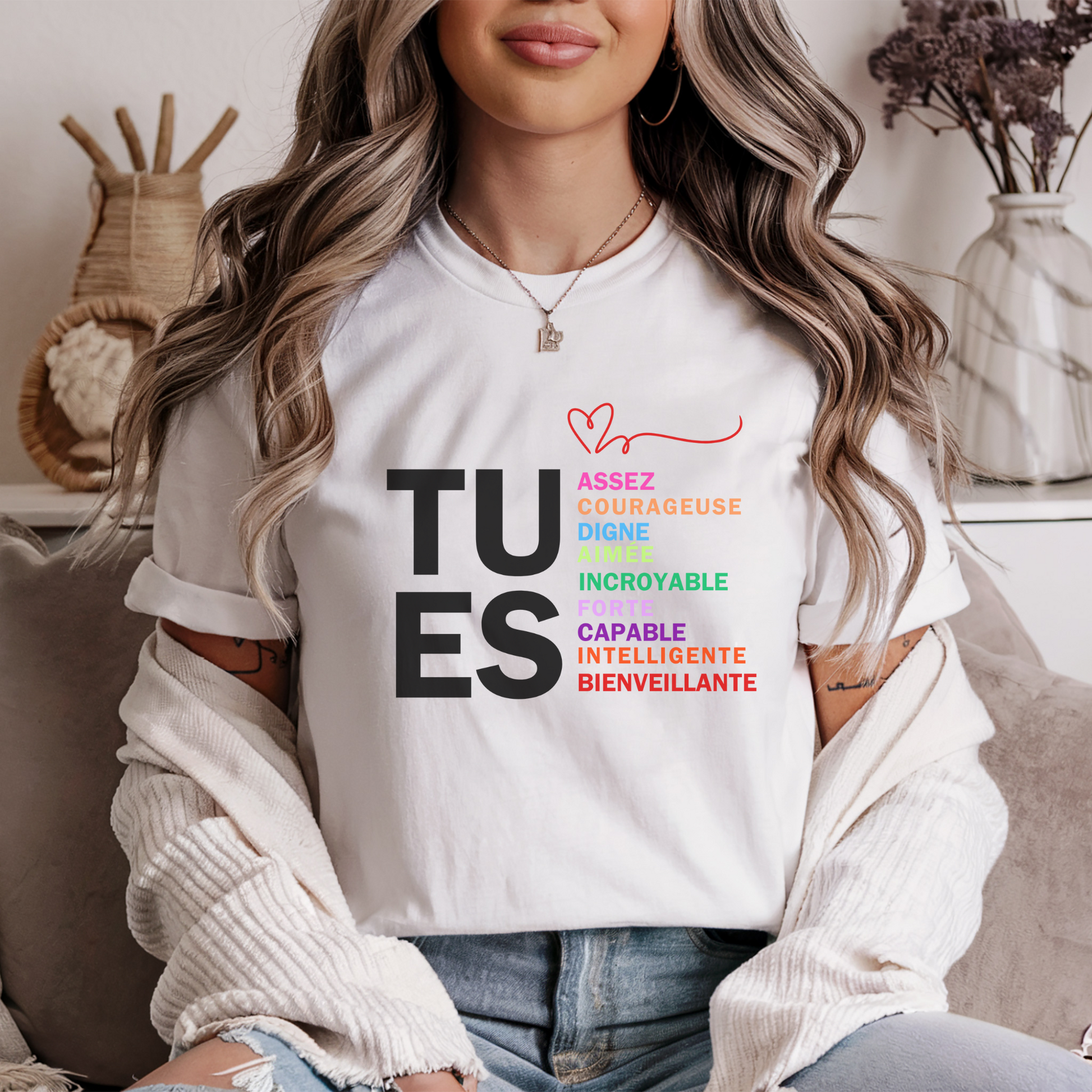 TU ES - Un T-shirt Inspirant pour Rappeler Votre Force Intérieure - T-shirt Décontracté pour Femme