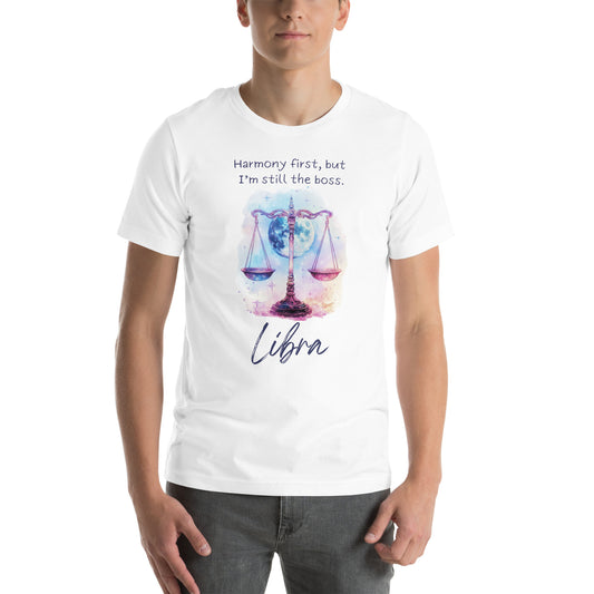 Unisex Libra Zodiac Sign T-Shirt ♎ – Astrology-inspired design, perfect for Libra-born individuals and zodiac lovers.