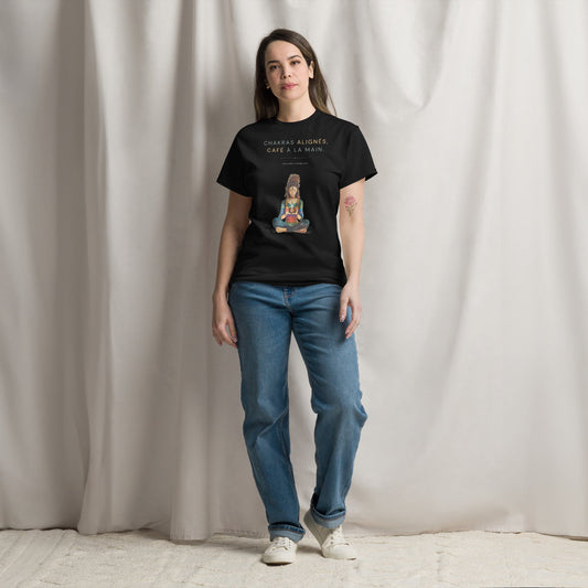 T-shirt classique unisexe - Chakras alignés, café à la main