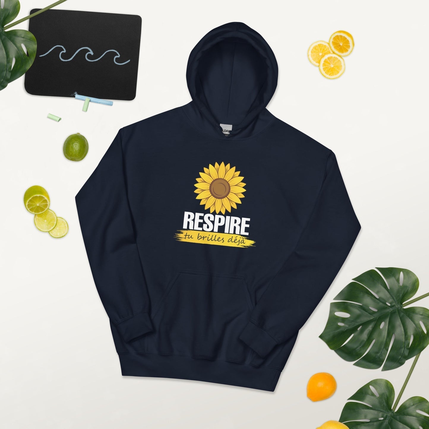 Sweat à capuche inspirant, respire, tu brilles déjà