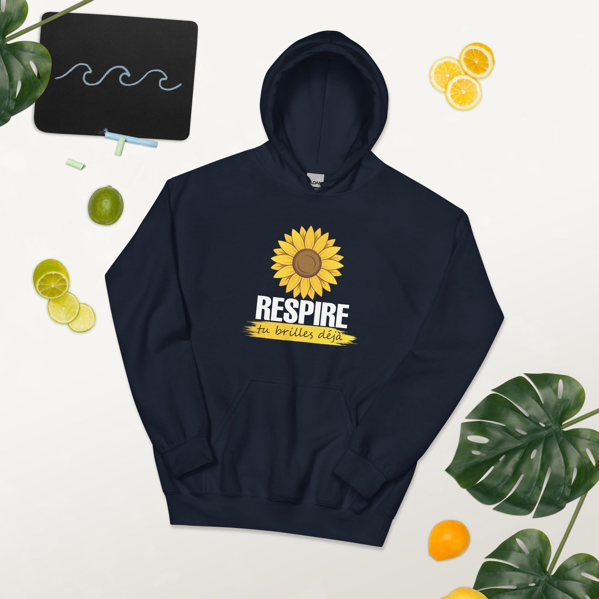 Sweat à capuche inspirant, respire, tu brilles déjà