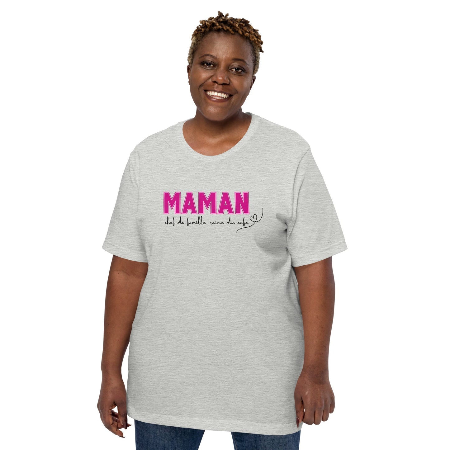 T-shirt Maman, chef de famille, reine du café