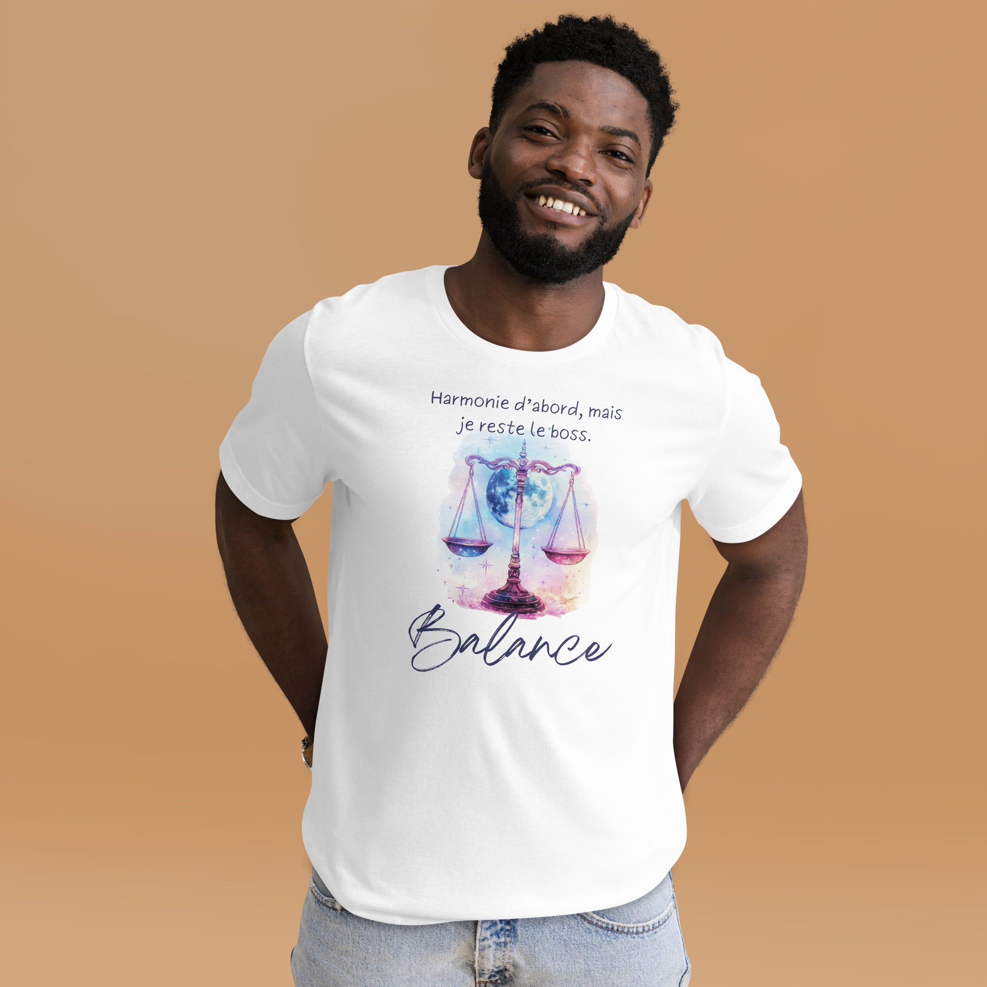 T-shirt unisexe signe astrologique Balance ♎ – Design inspiré de l’astrologie, idéal pour les natifs de la Balance et les passionnés de zodiaque.