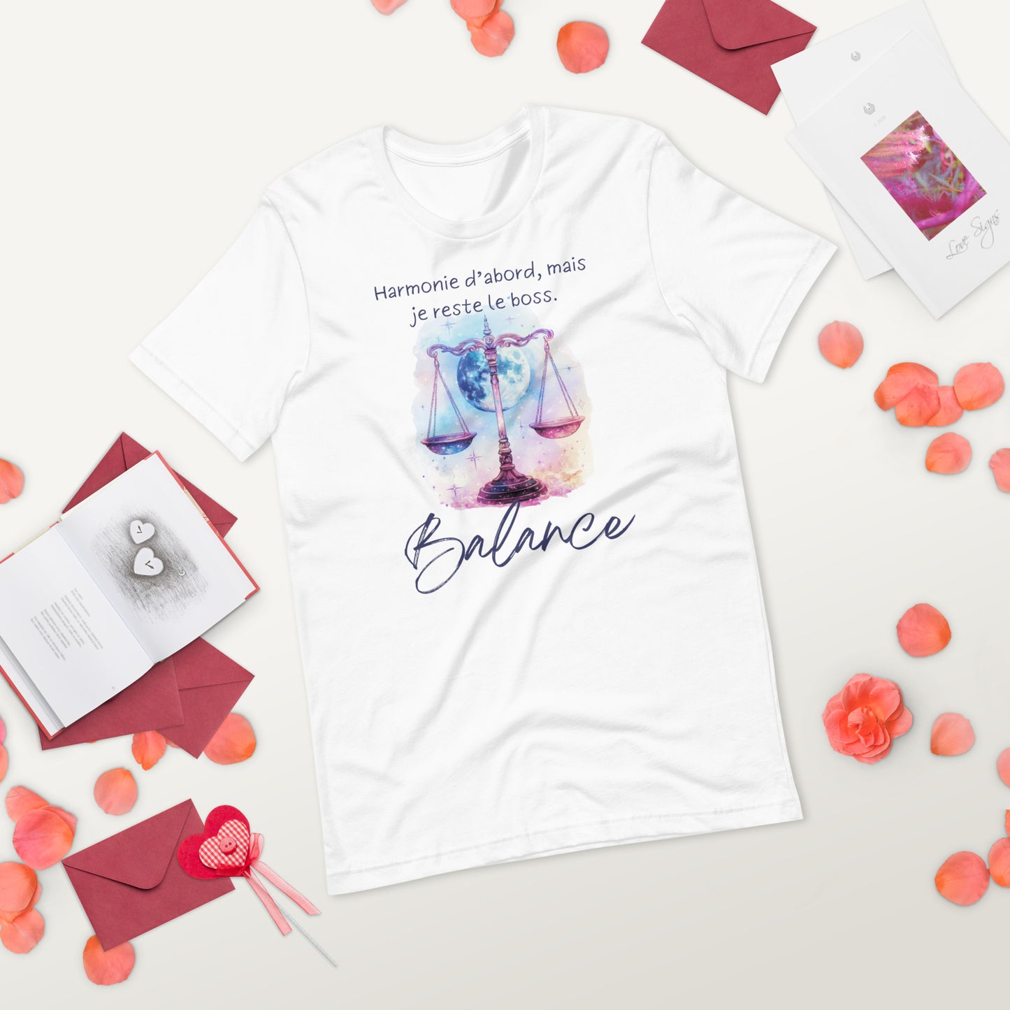 T-shirt unisexe signe astrologique Balance ♎ – Design inspiré de l’astrologie, idéal pour les natifs de la Balance et les passionnés de zodiaque.