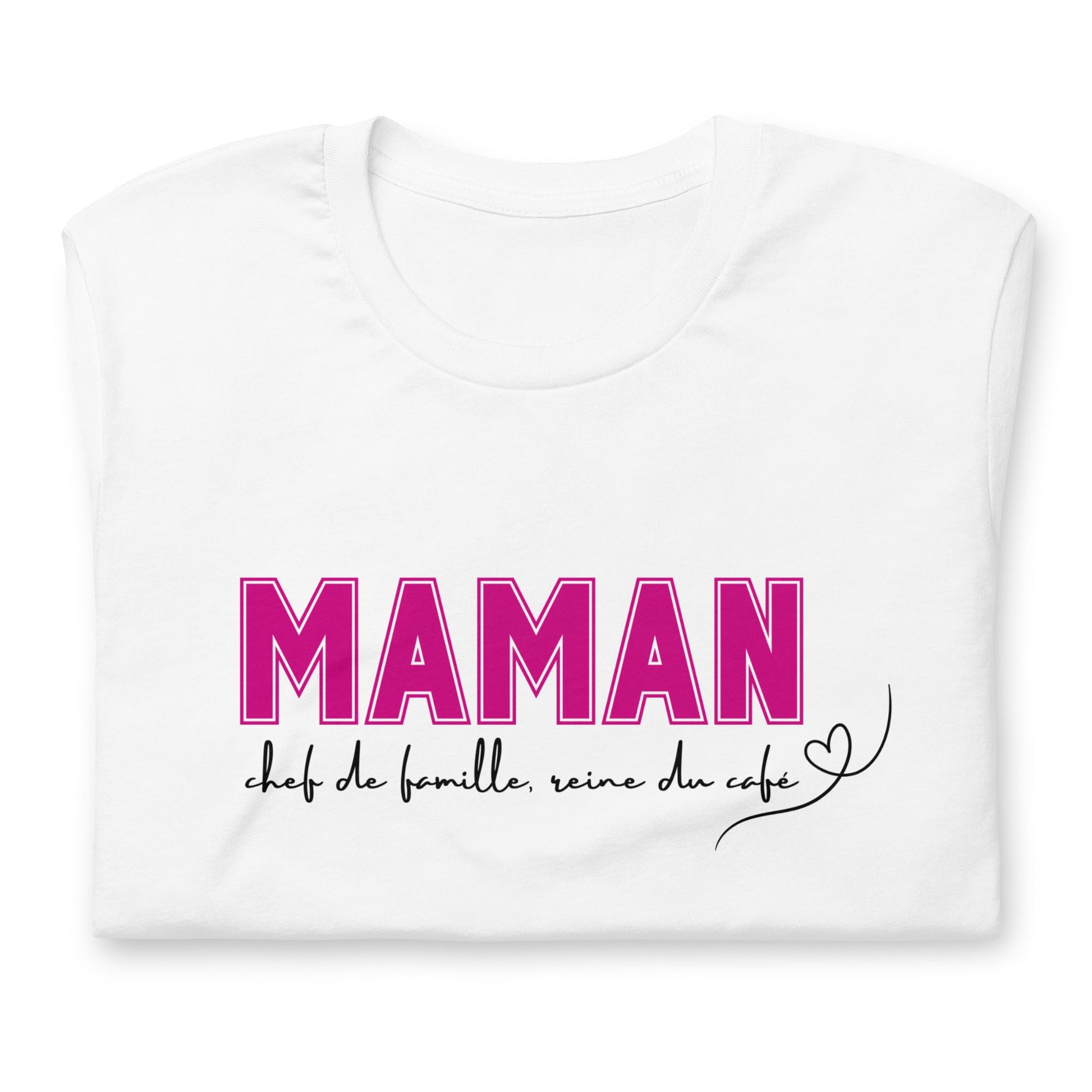 T-shirt Maman, chef de famille, reine du café