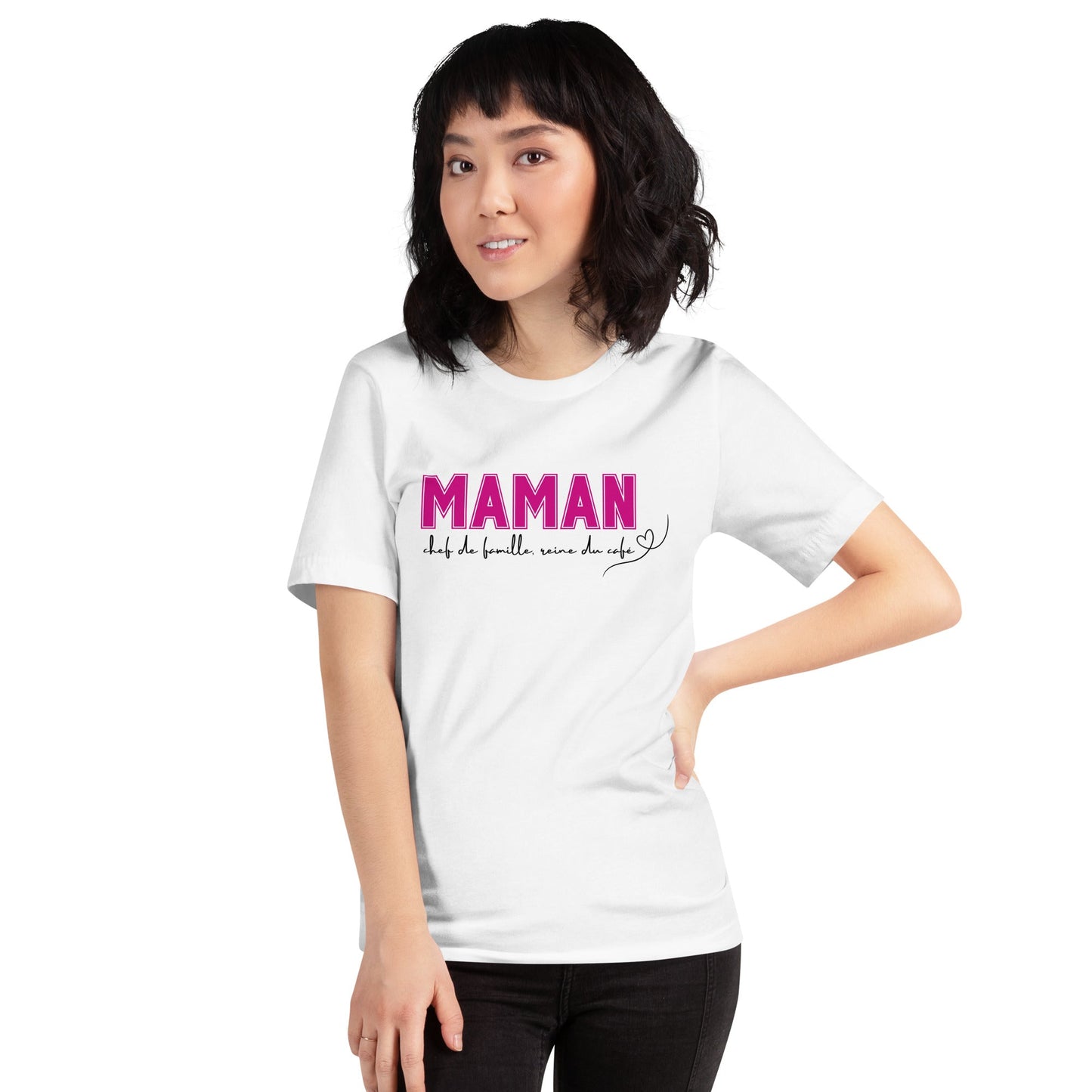 T-shirt Maman, chef de famille, reine du café
