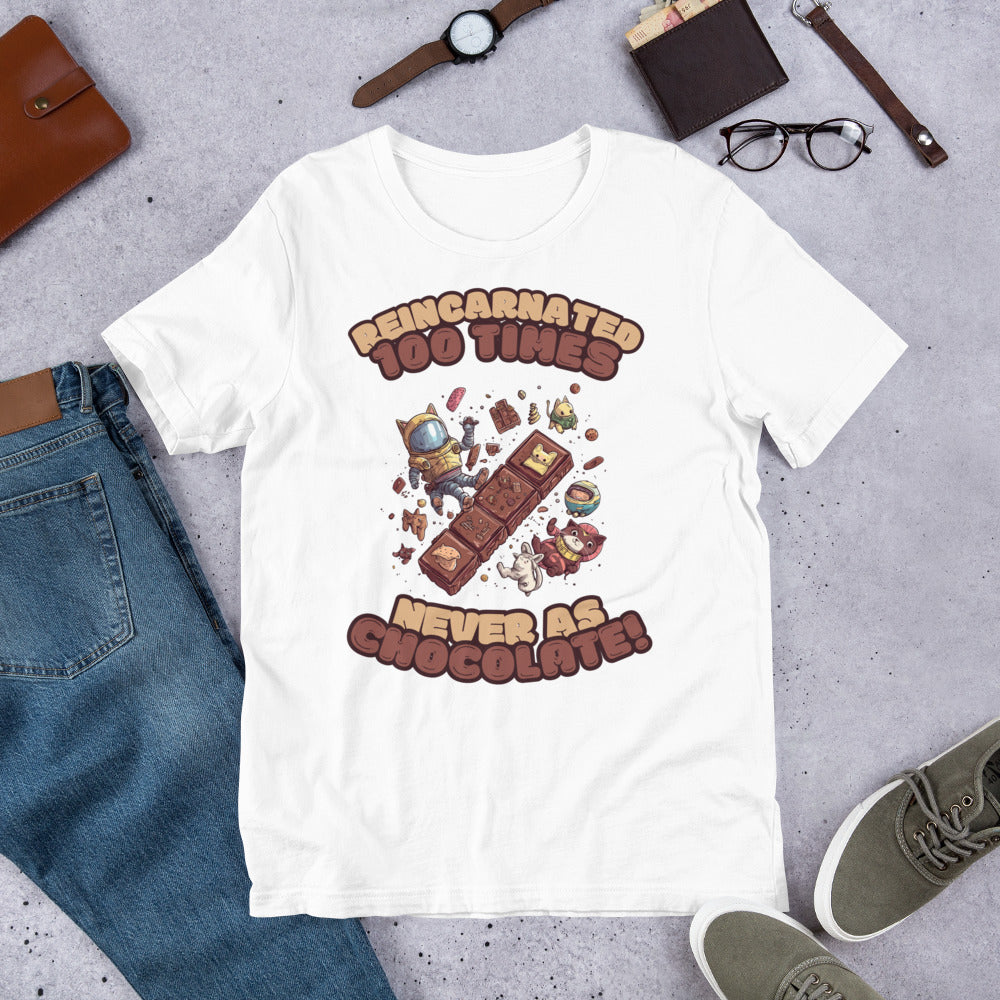Product mockup Reincarnated 100 times... nevers as chocolate