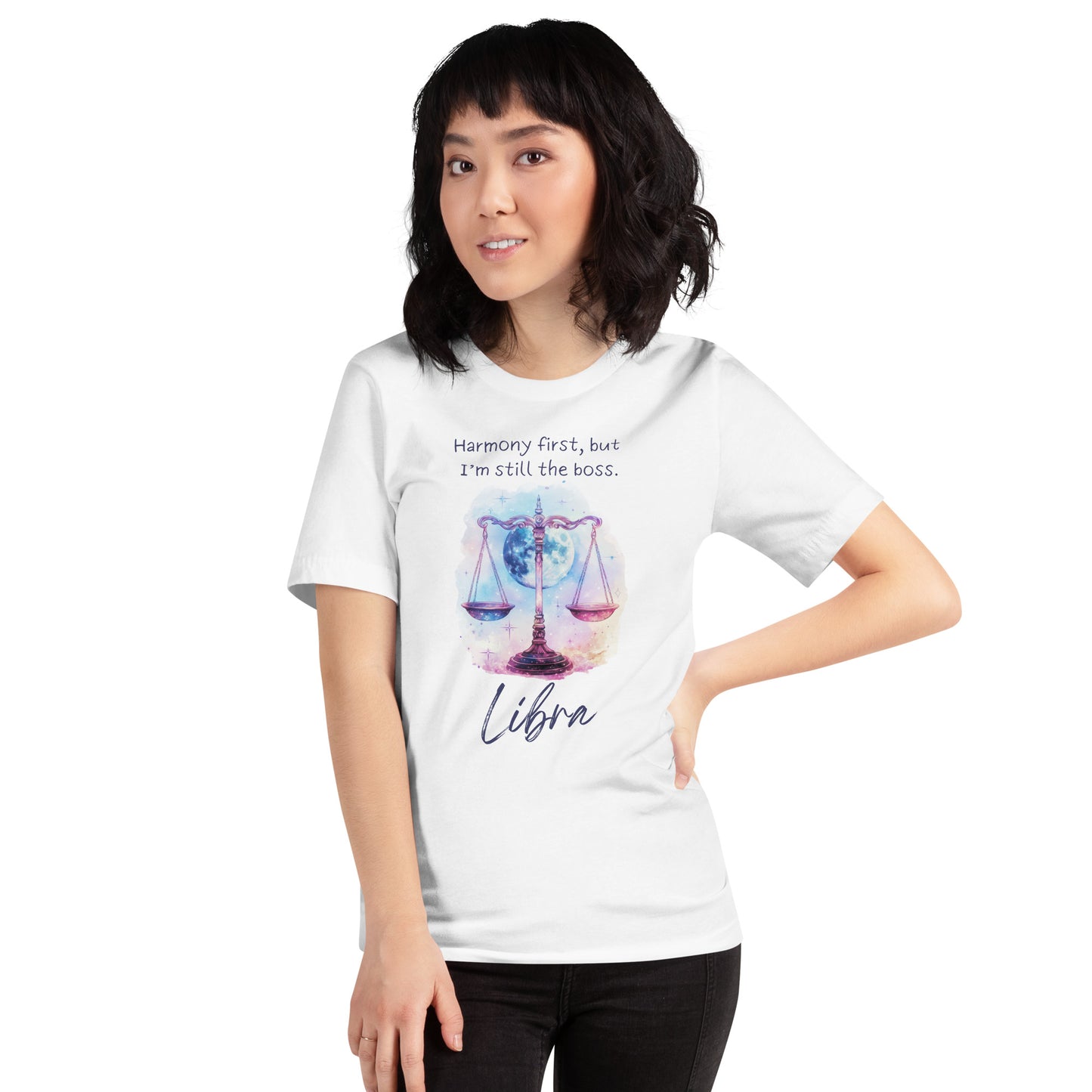 Unisex Libra Zodiac Sign T-Shirt ♎ – Astrology-inspired design, perfect for Libra-born individuals and zodiac lovers.