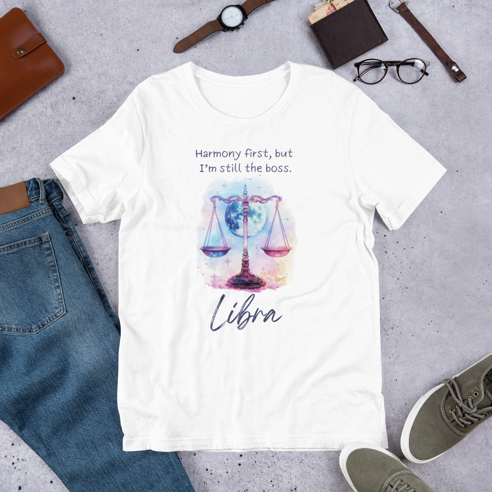 Unisex Libra Zodiac Sign T-Shirt ♎ – Astrology-inspired design, perfect for Libra-born individuals and zodiac lovers.