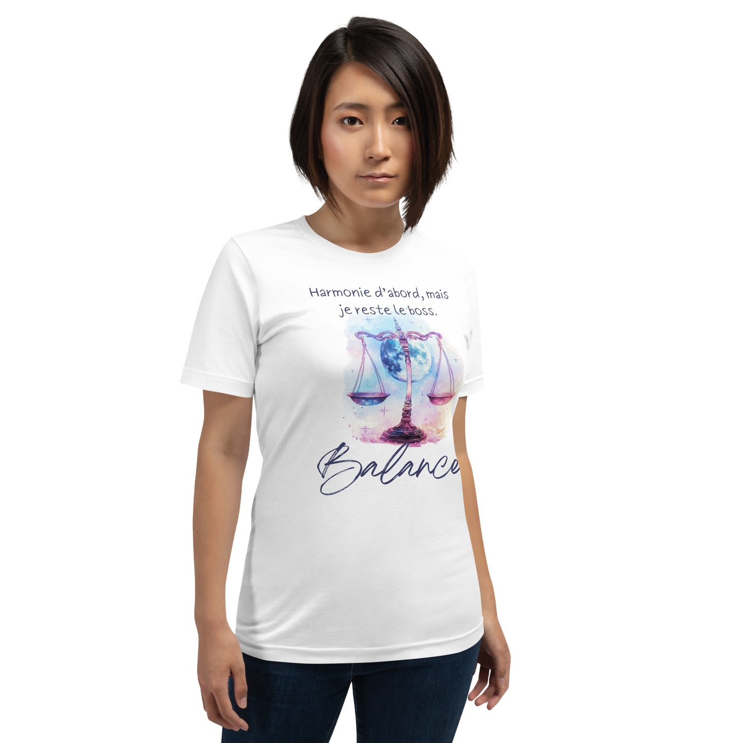 T-shirt unisexe signe astrologique Balance ♎ – Design inspiré de l’astrologie, idéal pour les natifs de la Balance et les passionnés de zodiaque.