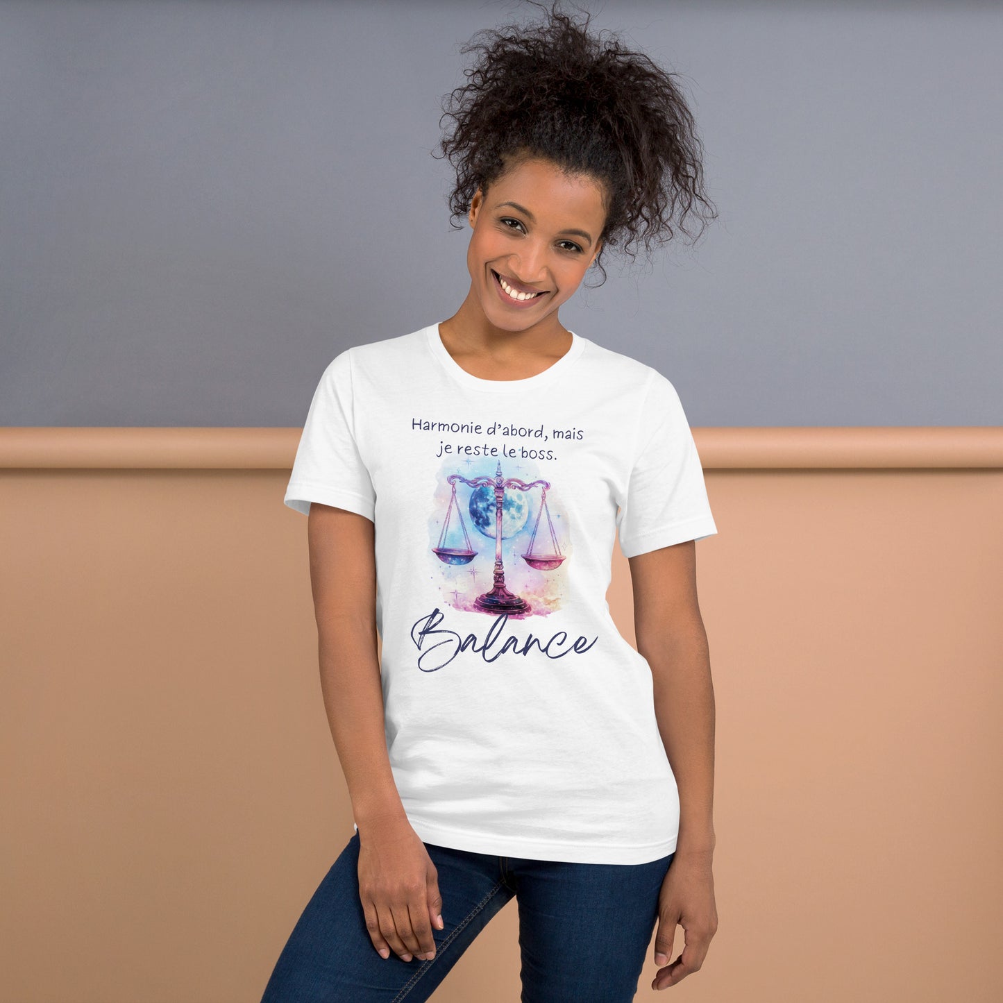 T-shirt unisexe signe astrologique Balance ♎ – Design inspiré de l’astrologie, idéal pour les natifs de la Balance et les passionnés de zodiaque.