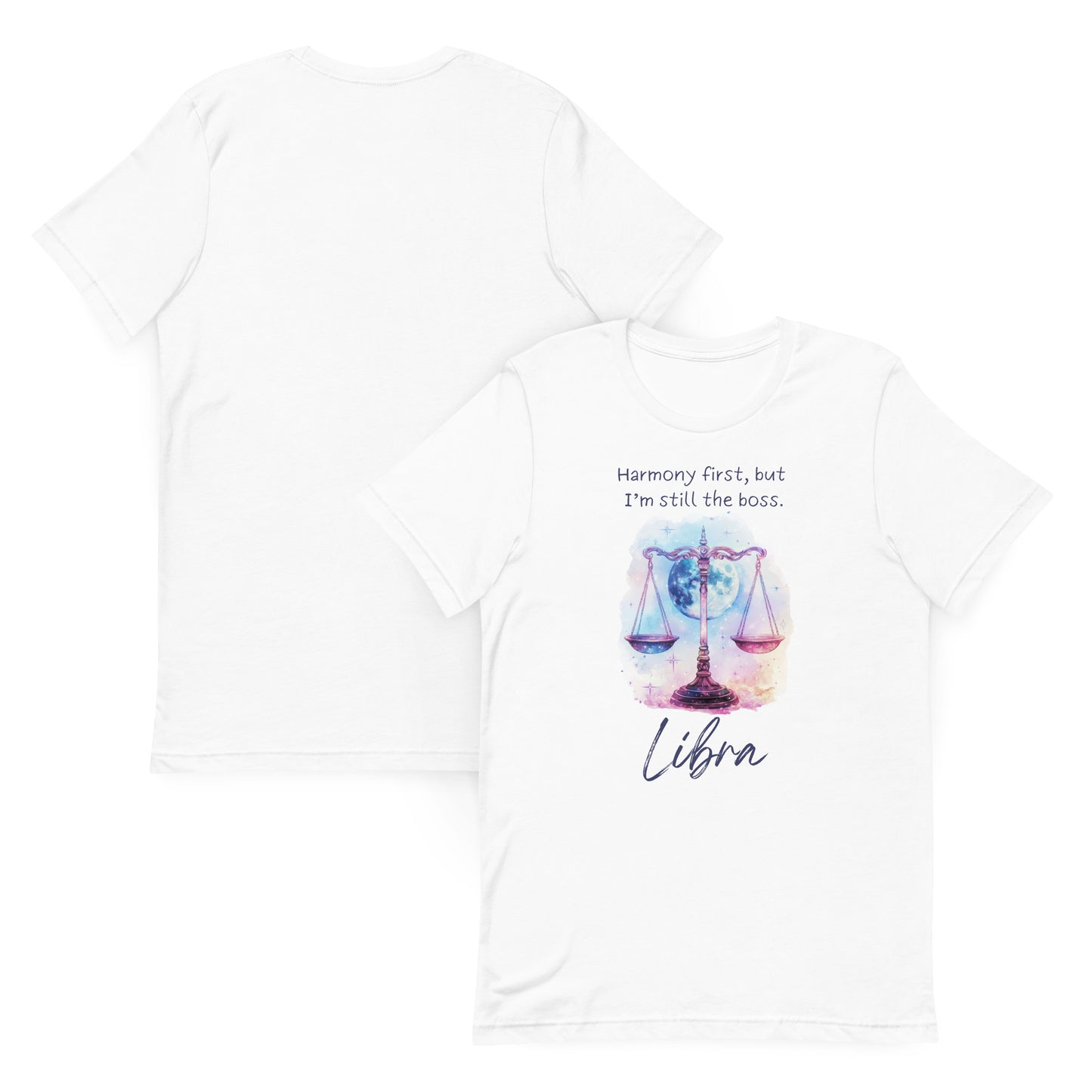 Unisex Libra Zodiac Sign T-Shirt ♎ – Astrology-inspired design, perfect for Libra-born individuals and zodiac lovers.