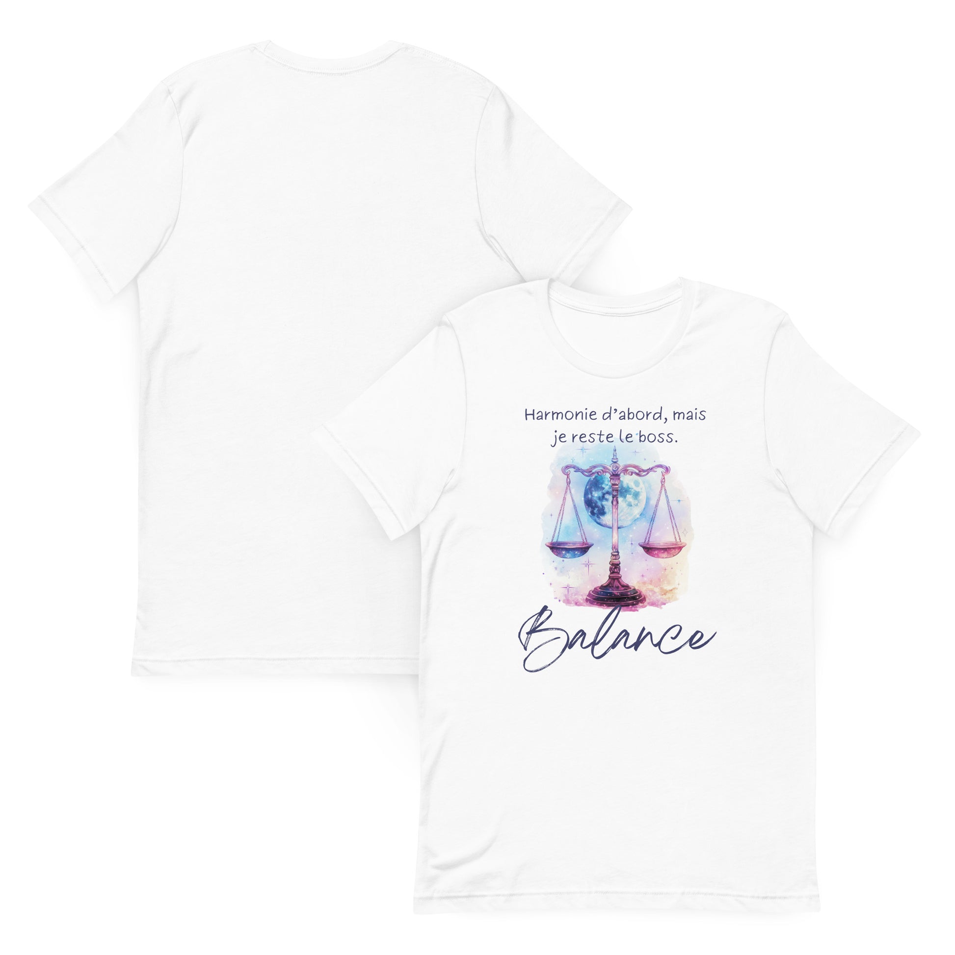 T-shirt unisexe signe astrologique Balance ♎ – Design inspiré de l’astrologie, idéal pour les natifs de la Balance et les passionnés de zodiaque.