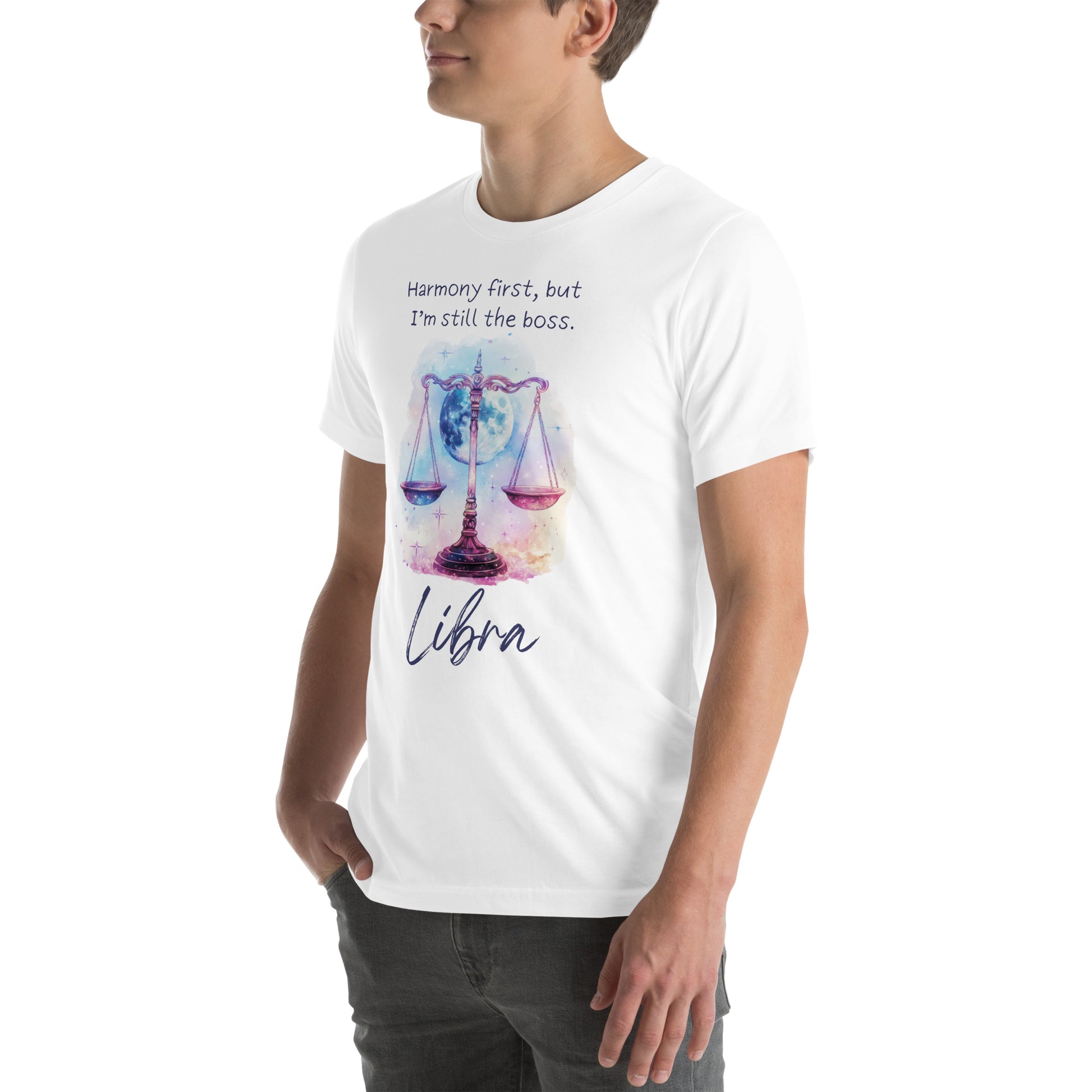 Unisex Libra Zodiac Sign T-Shirt ♎ – Astrology-inspired design, perfect for Libra-born individuals and zodiac lovers.