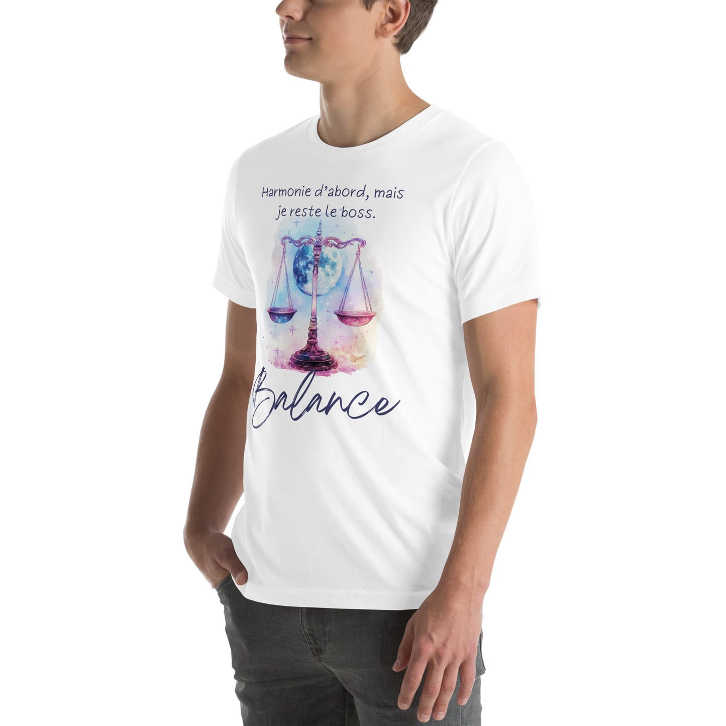 T-shirt unisexe signe astrologique Balance ♎ – Design inspiré de l’astrologie, idéal pour les natifs de la Balance et les passionnés de zodiaque.