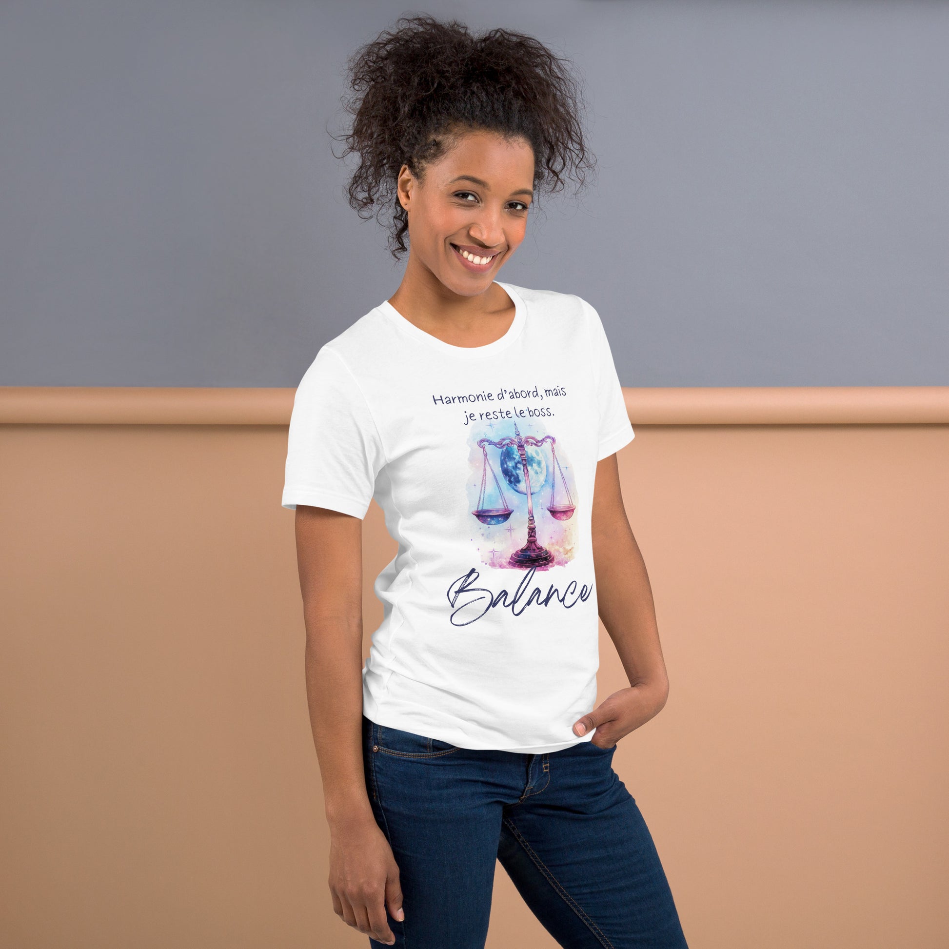 T-shirt unisexe signe astrologique Balance ♎ – Design inspiré de l’astrologie, idéal pour les natifs de la Balance et les passionnés de zodiaque.