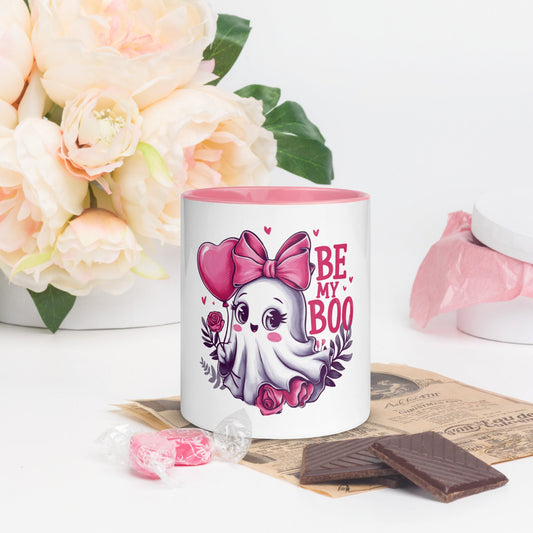 Be My Boo – Tasse fantôme Saint-Valentin intérieur rose