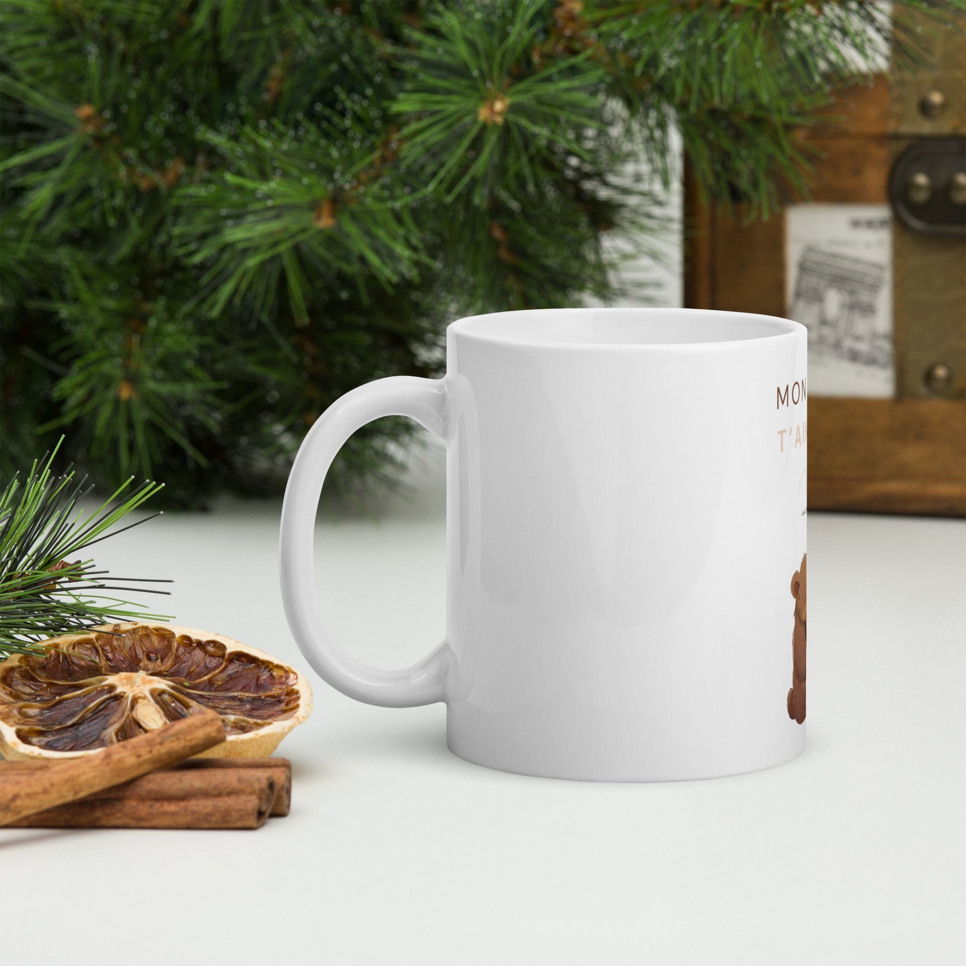 Mug Blanc Brillant - Mon karma t'aime bien