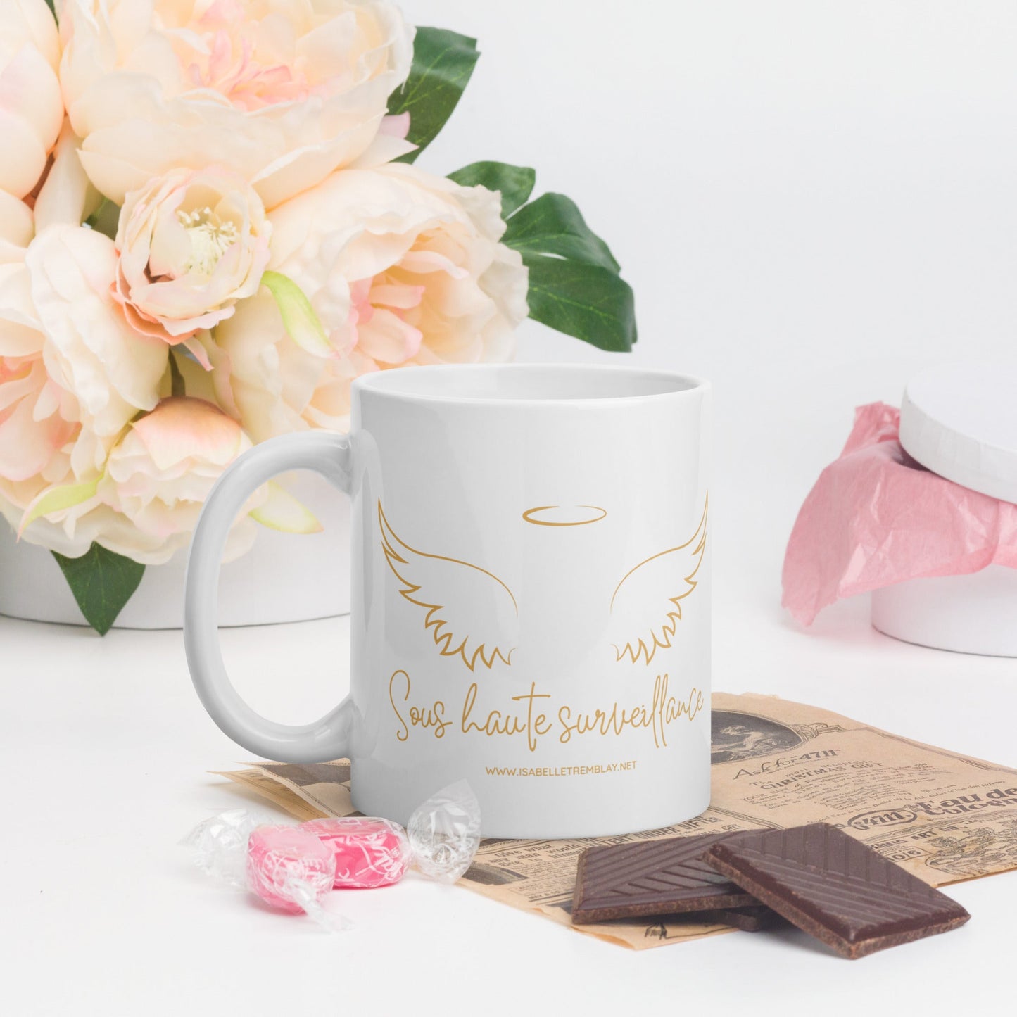 Mug Blanc Brillant - Tasse "Sous Haute Surveillance"