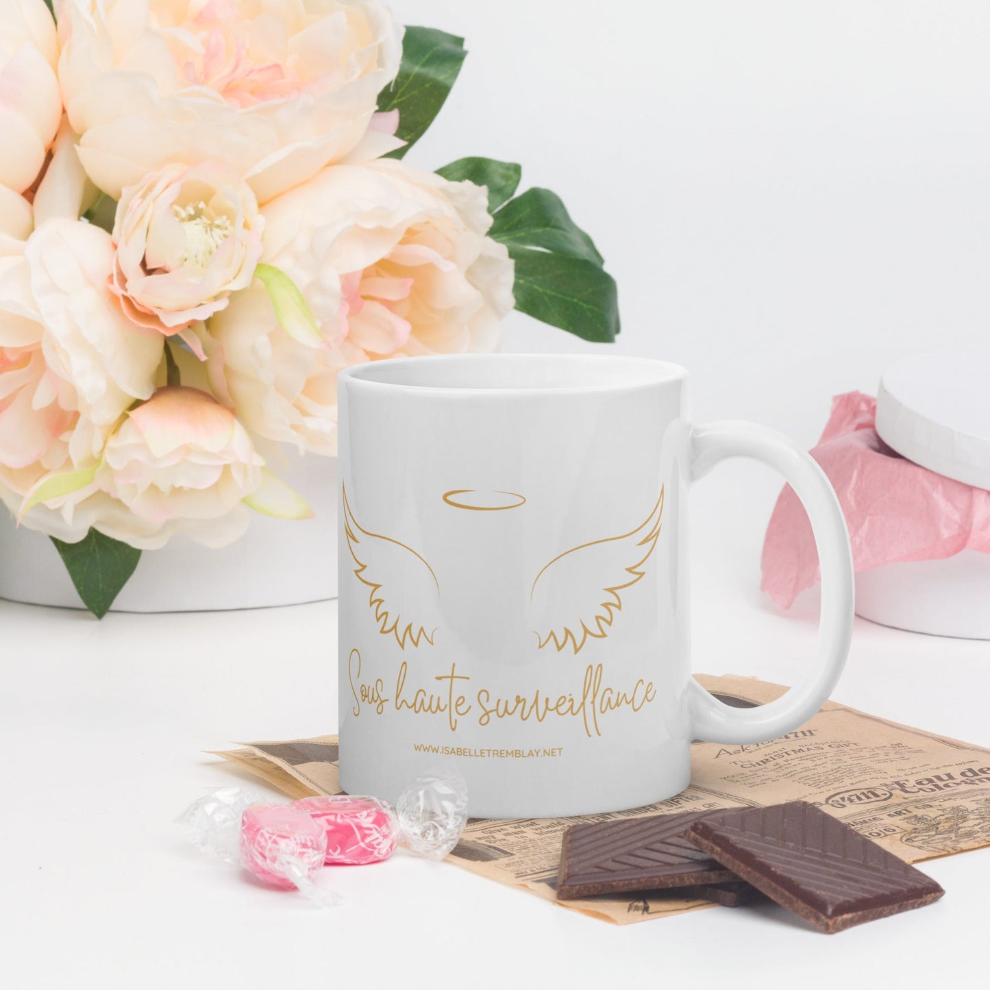 Mug Blanc Brillant - Tasse "Sous Haute Surveillance"
