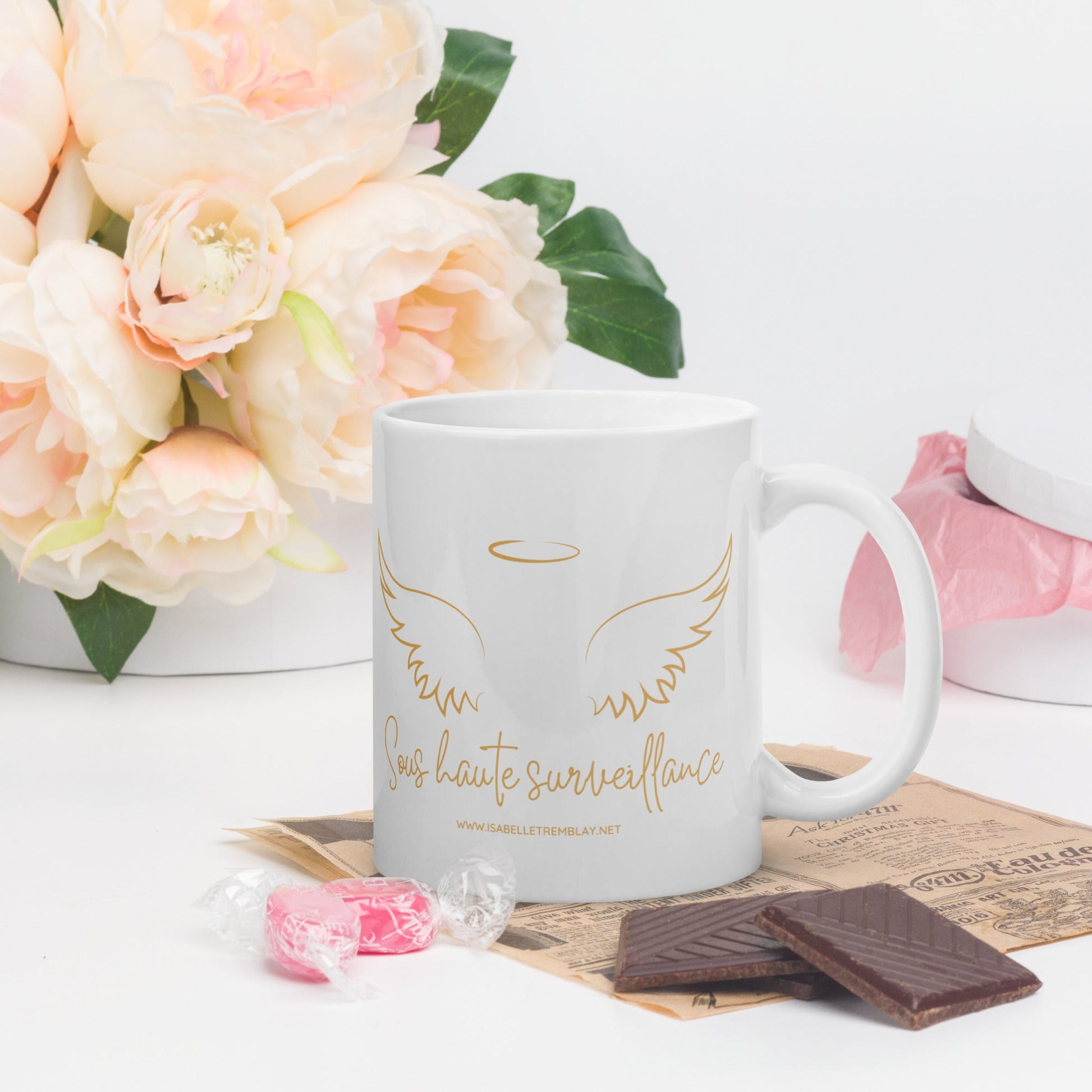 Mug Blanc Brillant - Tasse "Sous Haute Surveillance"