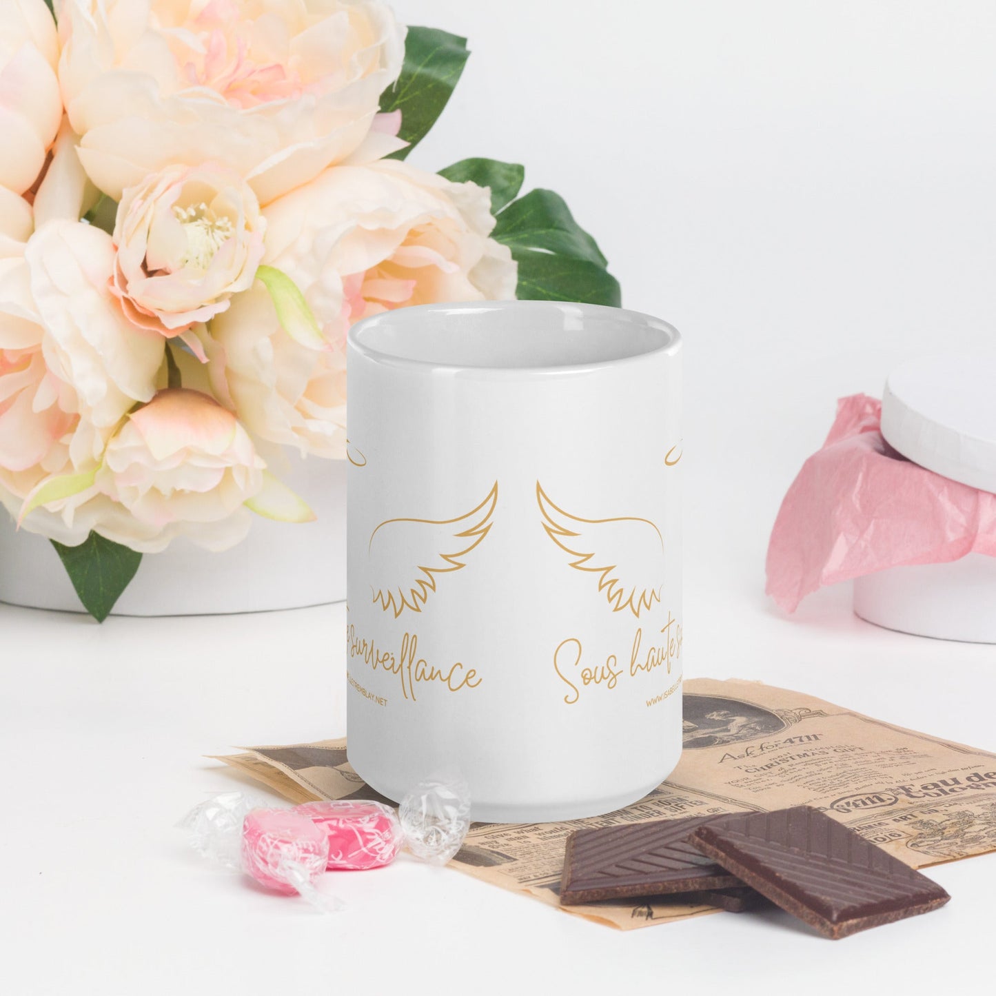 Mug Blanc Brillant - Tasse "Sous Haute Surveillance"
