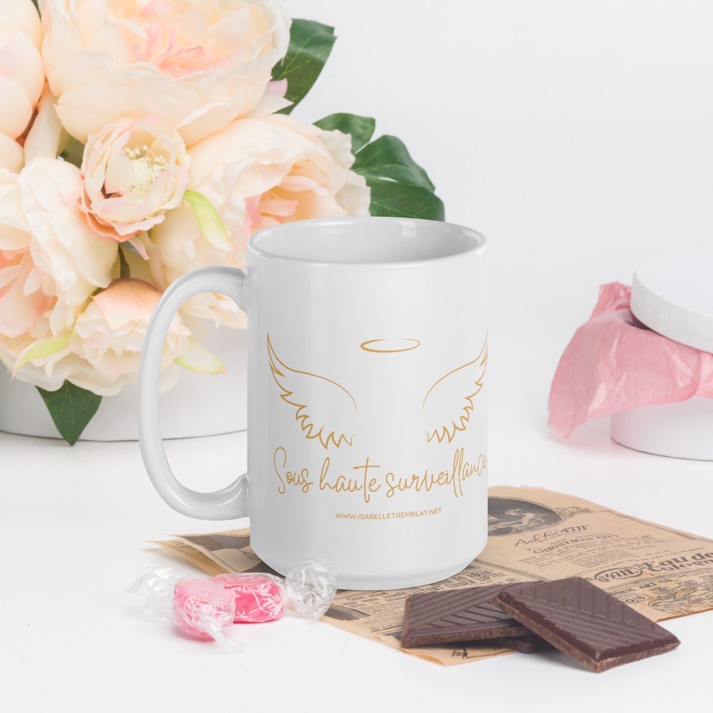 Mug Blanc Brillant - Tasse "Sous Haute Surveillance"
