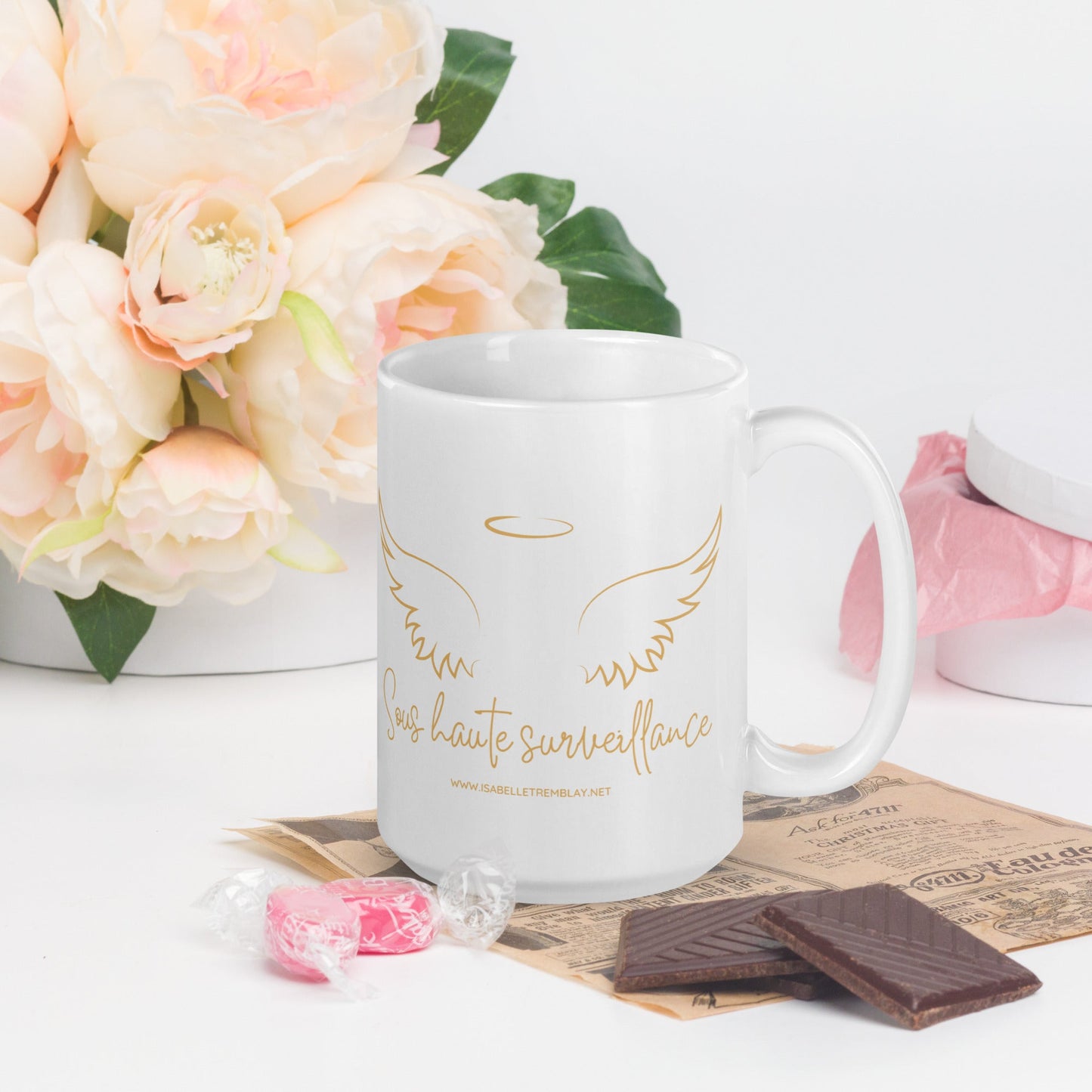 Mug Blanc Brillant - Tasse "Sous Haute Surveillance"
