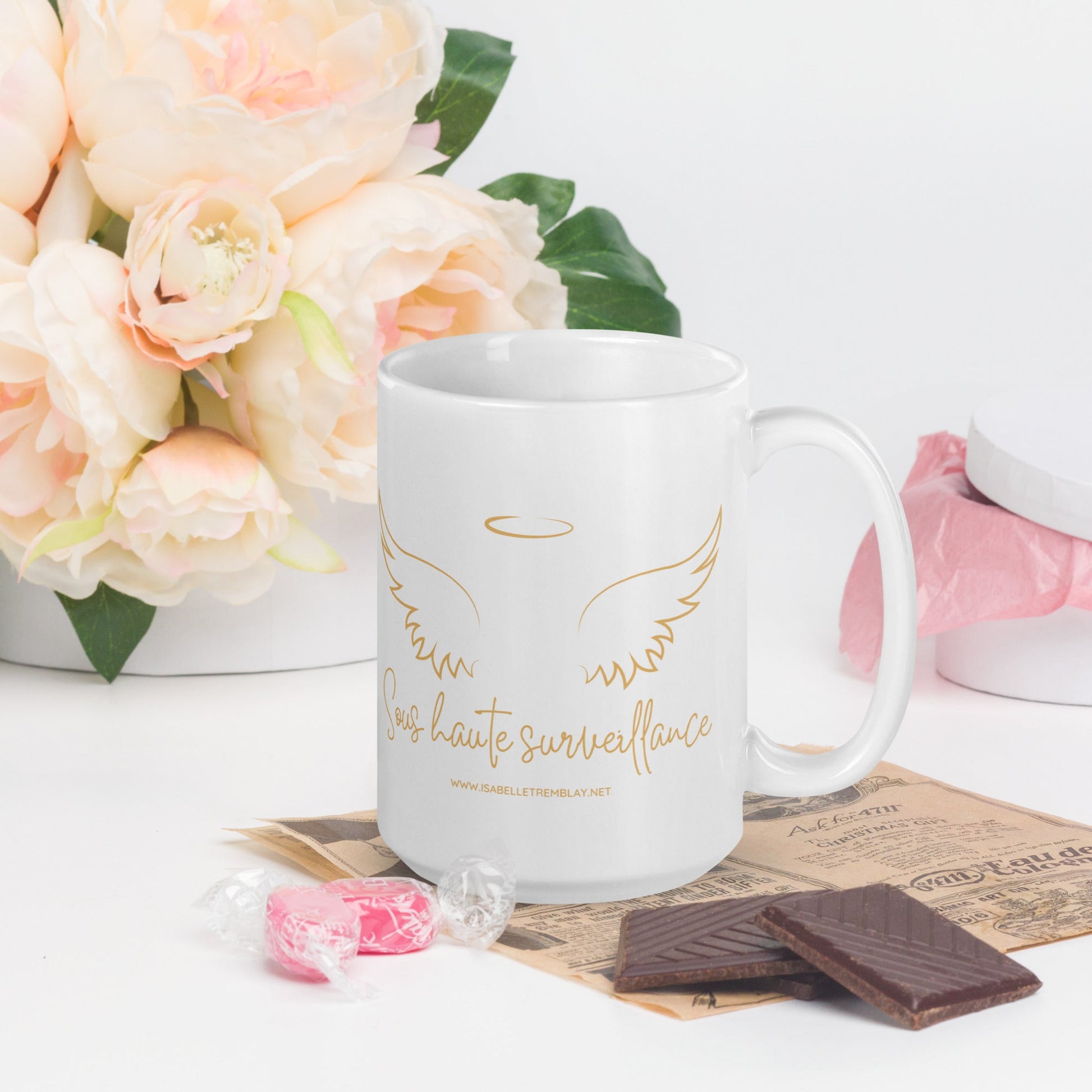 Mug Blanc Brillant - Tasse "Sous Haute Surveillance"
