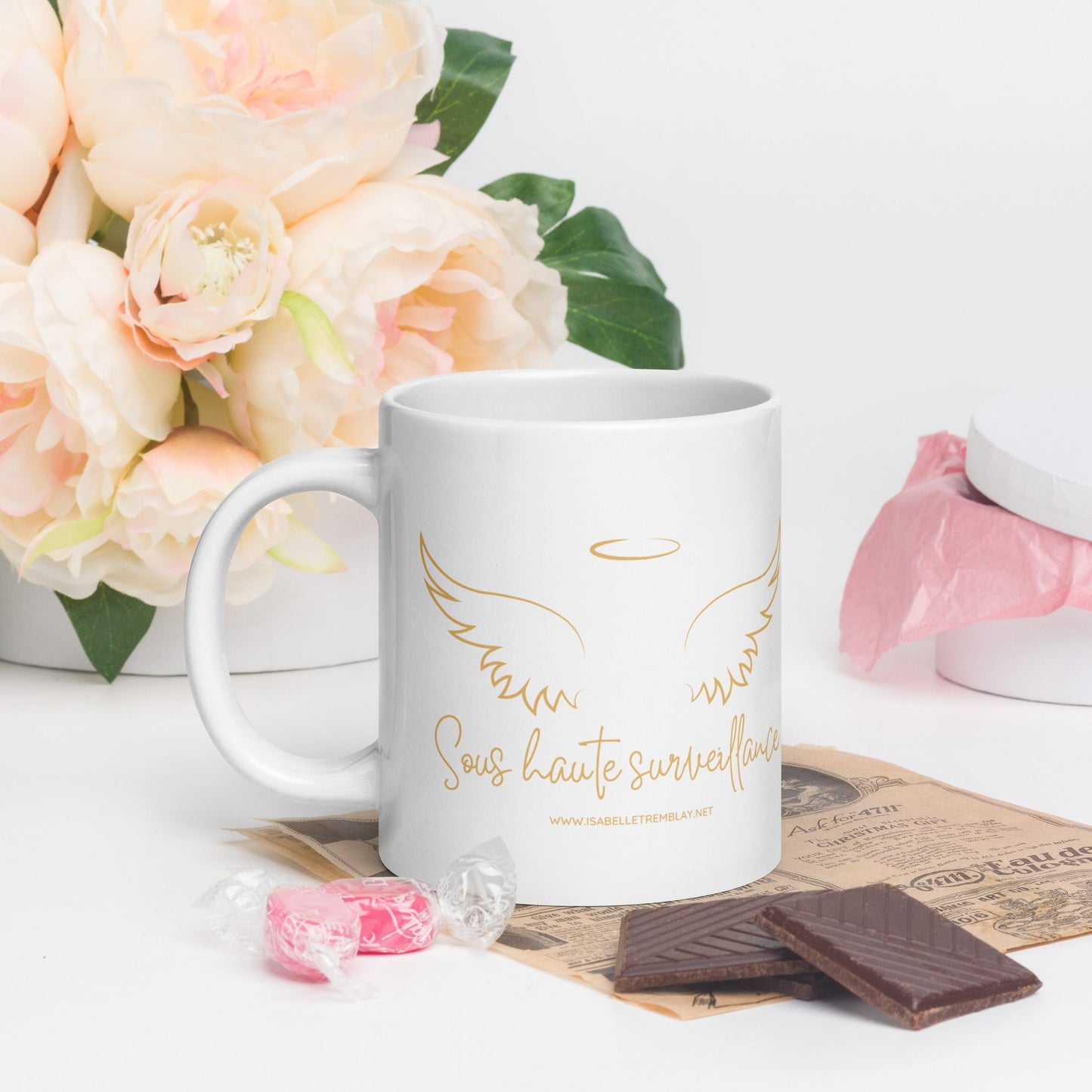 Mug Blanc Brillant - Tasse "Sous Haute Surveillance"