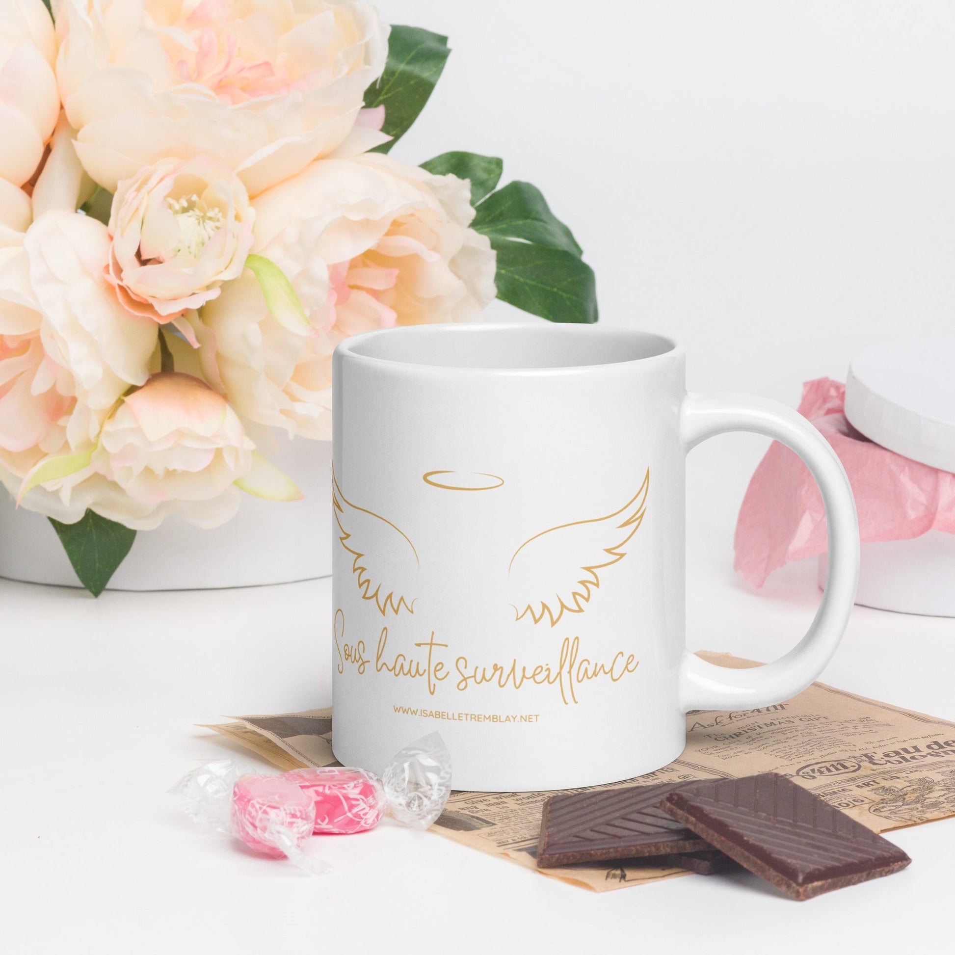 Mug Blanc Brillant - Tasse "Sous Haute Surveillance"